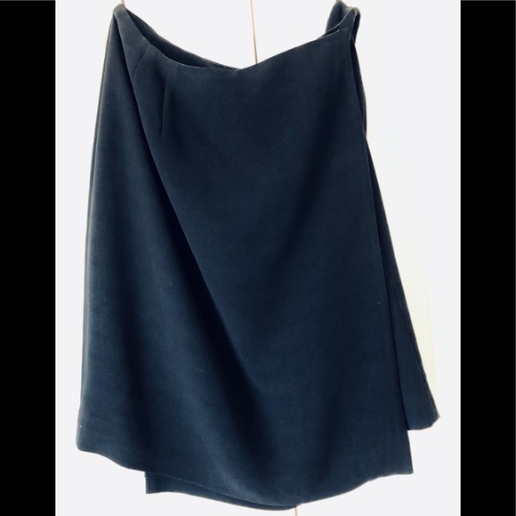 INC black Faux Suede White diagonal stitching plaid design bias cut mini size 6 - Picture 14 of 15